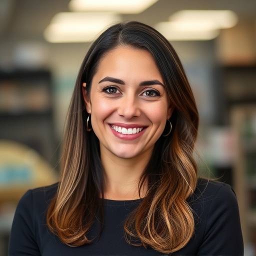 Portrait of Sofia Russo, Sales Manager at Bella Machina, with a friendly and approachable expression